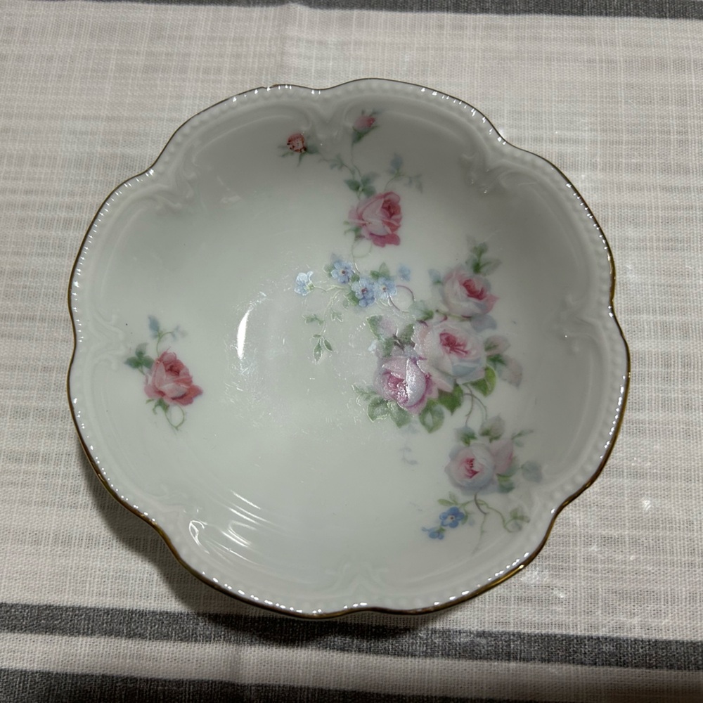 Vintage Schwarzenhammer Floral Porcelain Bowl 5” diameter